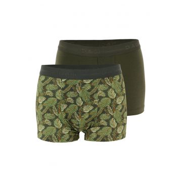 Set de boxeri cu banda logo in talie - 2 perechi - Kaki