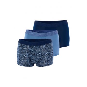 Set de boxeri din amestec de modal - 3 perechi - Albastru deschis/Bleumarin