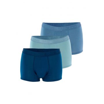 Set de boxeri din amestec de modal cu banda logo in talie - 3 perechi - Albastru deschis