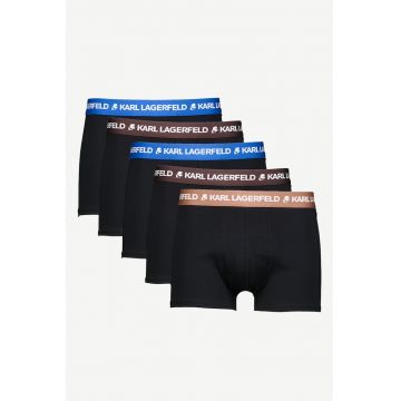 Set de boxeri din bumbac organic cu detaliu cu logo - 5 perechi