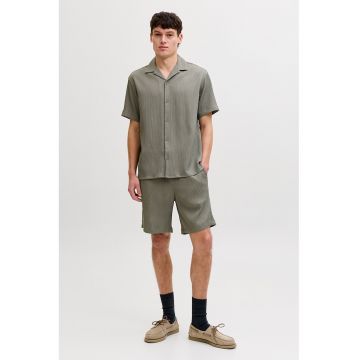 Set de camasa texturata si bermude - 2 piese - Kaki