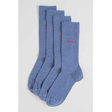 Set de sosete lungi cu logo - 2 perechi - Albastru royal/Albastru