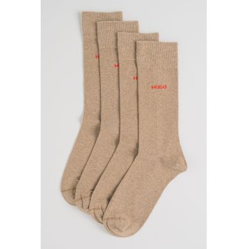 Set de sosete lungi cu logo - 2 perechi - Maro camel