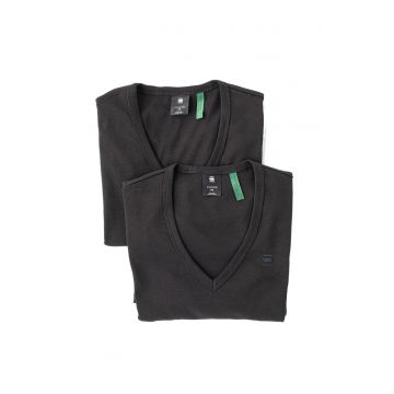 Set de tricouri de casa slim fit - din bumbac organic - 2 piese - Negru