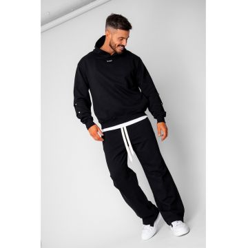 Set hanorac si pantalon drept cu capse Black 20534 - Negru