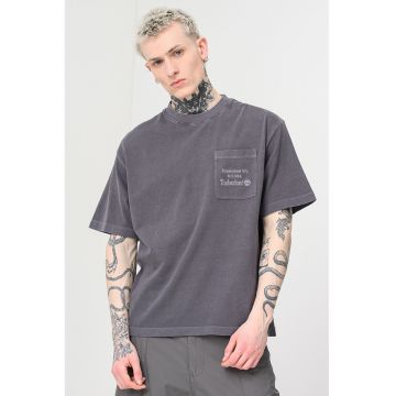 Tricou cu decolteu la baza gatului Heavyweight - Gri inchis