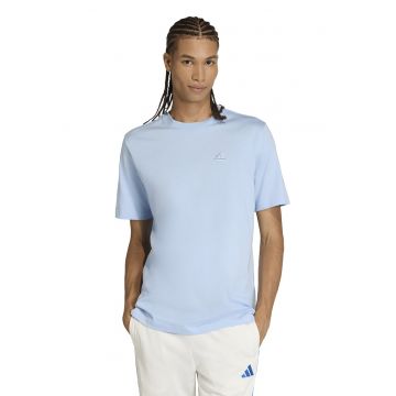 Tricou cu decolteu la baza gatului si logo Icon - Albastru deschis