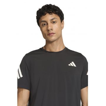 Tricou cu decolteu la baza gatului si logo - pentru alergare - Negru/Alb murdar