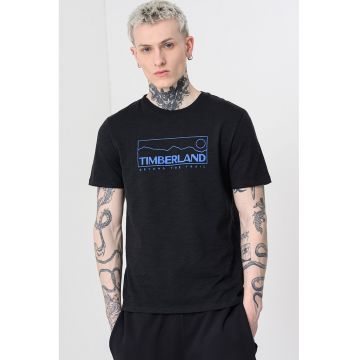 Tricou cu imprimeu grafic Outlined - Negru/Albastru inchis