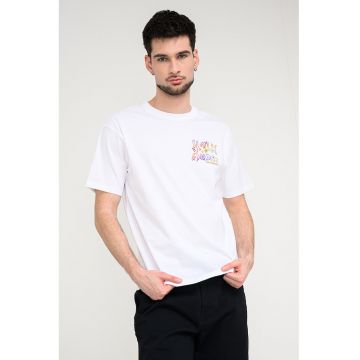 Tricou cu imprimeu grafic - Rosu/Alb optic