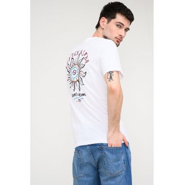 Tricou cu imprimeu grafic - Visiniu/Alb optic