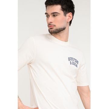 Tricou cu imprimeu grafic - Visiniu/Bej deschis
