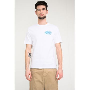 Tricou cu imprimeu text - Turcoaz/Alb optic