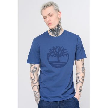Tricou de bumbac cu imprimeu logo - Albastru inchis