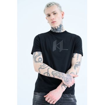 Tricou de bumbac cu imprimeu - Negru