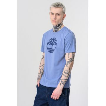 Tricou de bumbac cu logo Kennebec River Tree - Alb/Albastru inchis