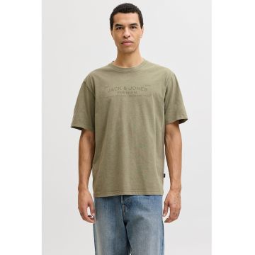 Tricou de bumbac organic cu logo Jpbluaiden - Kaki