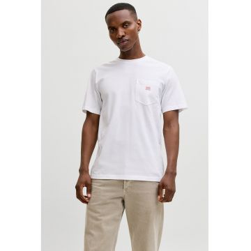 Tricou din amestec de bumbac organic cu buzunare - Alb optic