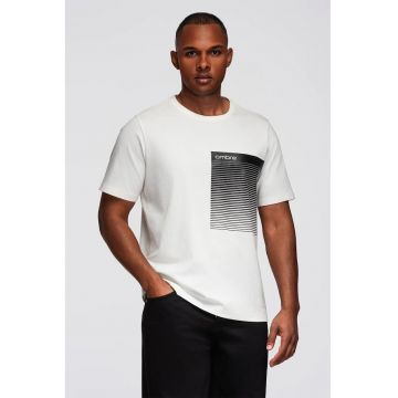 Tricou din bumbac cu imprimeu grafic - Alb