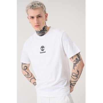 Tricou din bumbac cu imprimeu logo - Negru/Alb optic