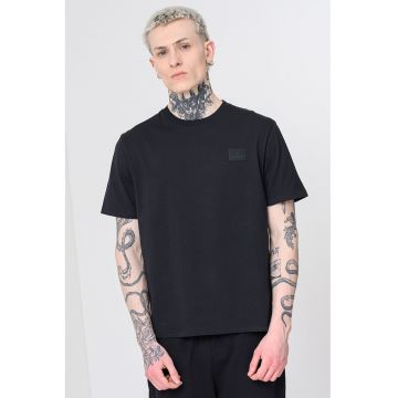 Tricou din bumbac cu logo Silicon Badge - Negru