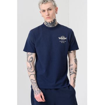 Tricou din bumbac Sunfaded Back - Bleumarin