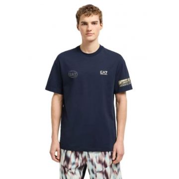 Tricou  pentru Lifestyle - M TEE SS GOLD - 7M000302-AF12874-UB102 - Albastru - Albastru