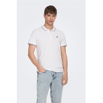 Tricou polo de bumbac organic - Alb