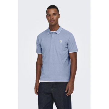 Tricou polo de bumbac organic - Albastru azur