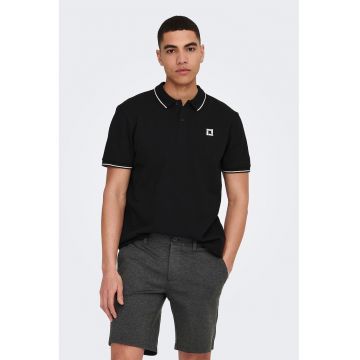 Tricou polo de bumbac organic - Negru