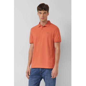 - Tricou polo din bumbac pique - Roz somon