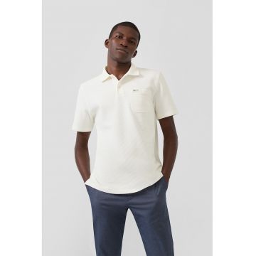 Tricou polo lejer de bumbac - Alb murdar