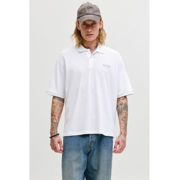 Tricou polo lejer de bumbac organic - Alb optic