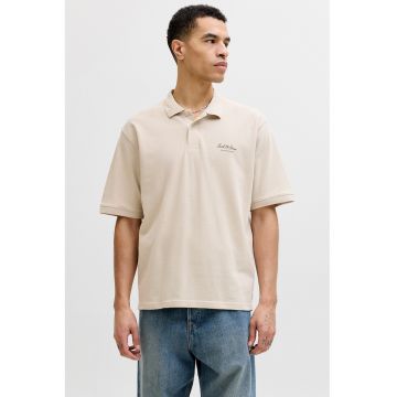 Tricou polo lejer de bumbac organic - Bej deschis