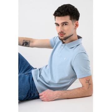 Tricou polo regular fit - Albastru deschis