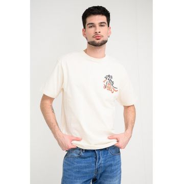 Triocu cu imprimeu logo - Rosu/Bej deschis