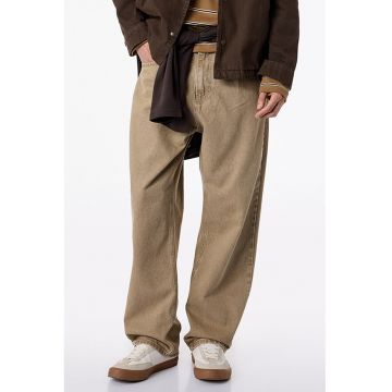Blugi cu croiala ampla si buzunare - Maro nisip