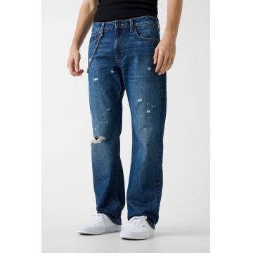 Blugi relaxed fit cu rupturi decorative