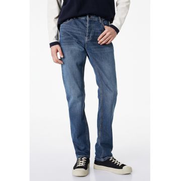 Blugi slim fit cu aspect decolorat - Albastru prafuit