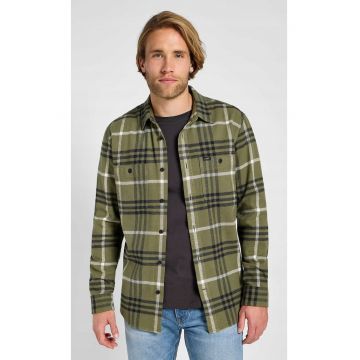 Camasa barbati -  model WORKER SHIRT 2.0 - supradimensionata - verde - bumbac - Verde