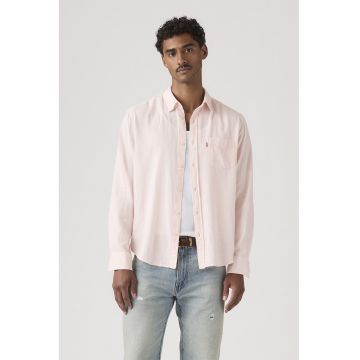 Camasa regular fit cu buzunar pe piept - Roz pal