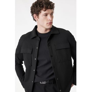 Jacheta-camasa cu buzunare cu clapa - Negru