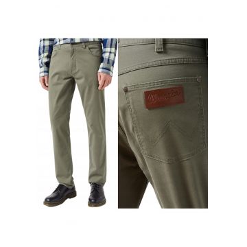 Pantaloni bărbați  Greensboro drept - verde bumbac elastic - Verde