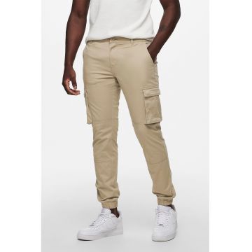 Pantaloni cargo conici - Maro nisip