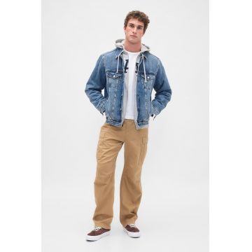 Pantaloni cargo cu terminatie ajustabila - Maro camel