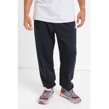 Pantaloni de trening din amestec de bumbac relaxed fit cu logo - Negru