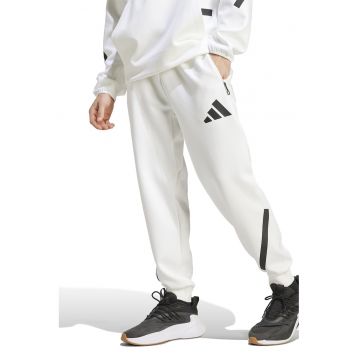 Pantaloni de trening relaxed fit cu snur Z.N.E. - Alb optic