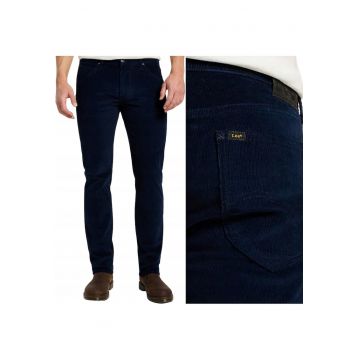 Pantaloni drepti  Daren talie joas - Albastru