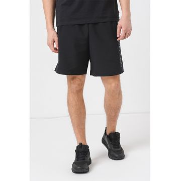 Pantaloni scurti cu imprimeu logo - pentru fitness - Negru