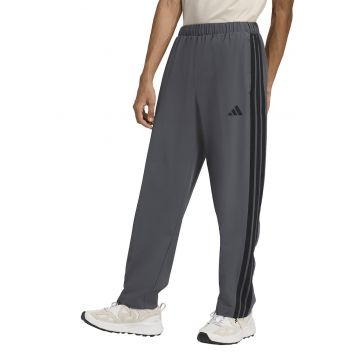 Pantaloni sport cu buzunare laterale si capse la terminatii - Gri inchis